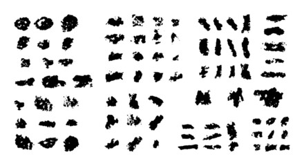 set of pastel chalk black strokes