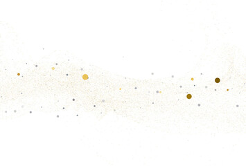 Light silver gold glitter confetti. Light background.