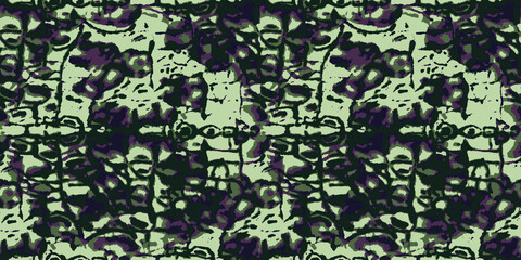 Vector Animal Skin Fabric. Green Watercolor Seamless. Jungle Paint. Summer Patchwork. Vector Animal Leather Repeat Textile. African Luxury Print. Watercolor Tie Dye Pattern.