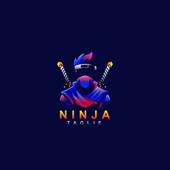professional ninja mascot logo vector. © kopisenja401