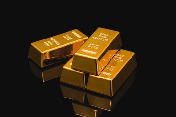 Golden Bars on Black Background