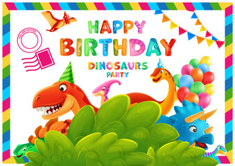 post birthday greeting card with dinosaurs - 509004608