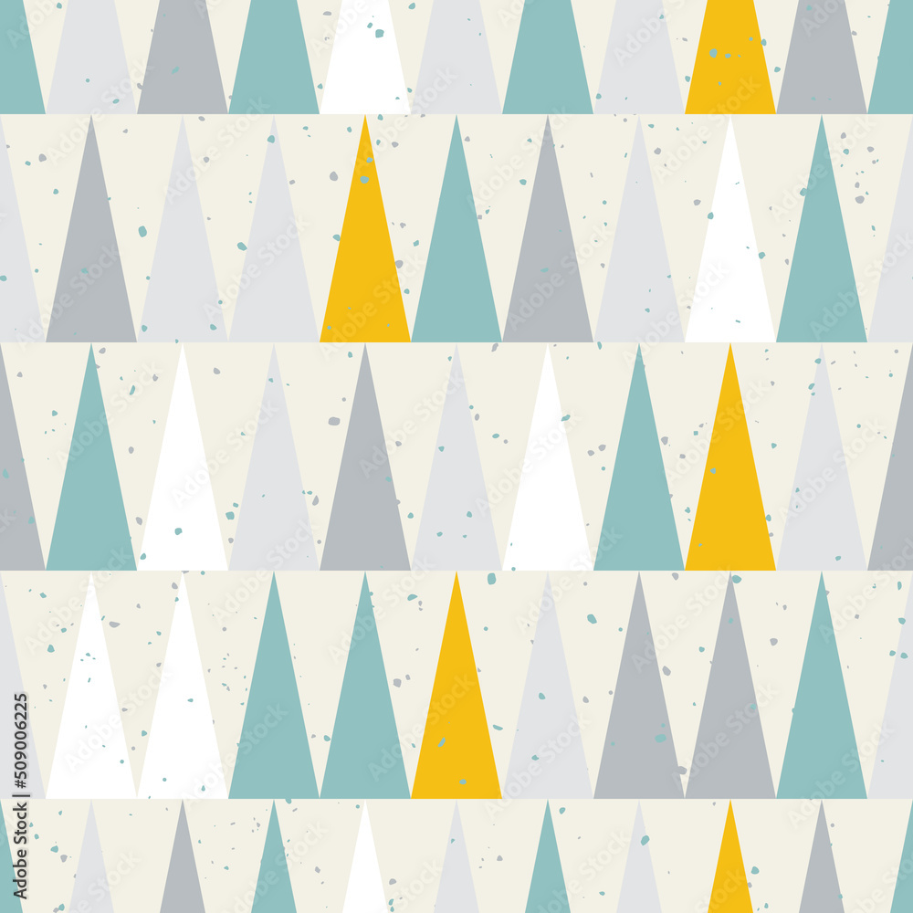 Poster Stylish triangles for the interior. Decorating with identical triangles of different colors.