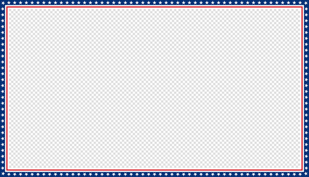 The United States of America frame with transparent background. Vector design.  