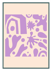 Aesthetic matisse poster isolated. Modern minimal design. Abstract vector illustration. Vintage nature graphic. Abstract art background vector. Trendy floral design.