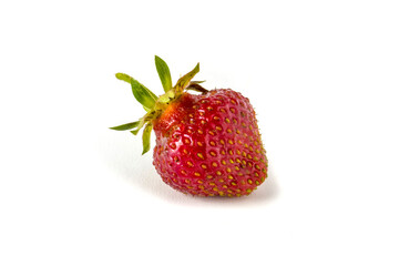Red strawberry isolated on white