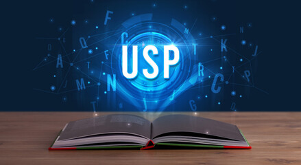 Technology abbreviation coming out from an open book