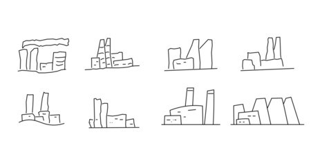 vector set of industrial buildings