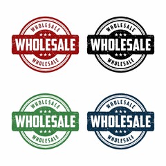 Wholesale sign or stamp on white background, vector illustration