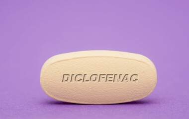 Diclofenac Pharmaceutical medicine pills  tablet  Copy space. Medical concepts.