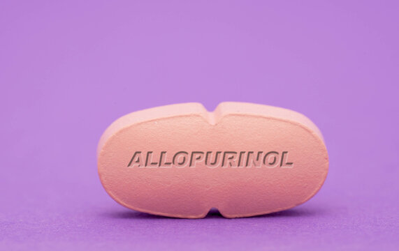 Allopurinol Pharmaceutical medicine pills  tablet  Copy space. Medical concepts.
