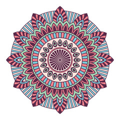 Mandala. Decorative round ornament. Isolated on white background. Arabic, Indian, ottoman motifs. For cards, invitations, t-shirts. Vector color illustration.