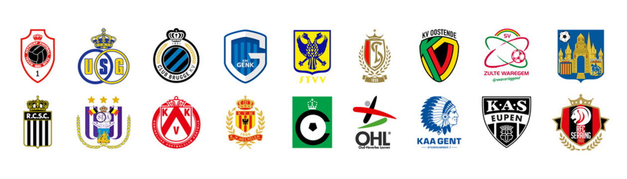 Belgian First Division A. Antwerp, Saint-Gilloise, Genk, Standard Liege, Oostende, Zulte Waregem, Westerlo, Charleroi, Anderlecht, Kortrijk, Mechelen, Gent, Eupen, Seraing. Kyiv, Ukr - June 5, 2022