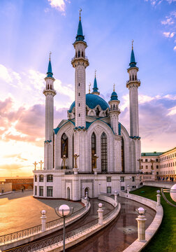 Kul Sharif mosque in Kazan Kremlin in summer, Tatarstan, Russia