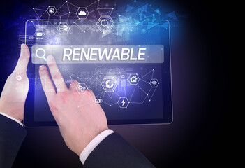 Close-up of a tablet searching inscription