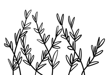 Abstract flower in one line art drawing style. Black line sketch on white background