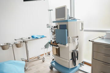 Interior of operation room with different medical equipment ready for surgery
