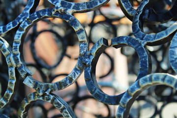 forged metal rings for the decoration of private areas