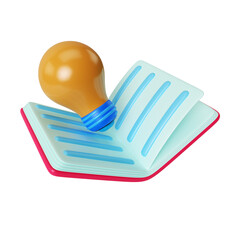 Book and Lamp 3D Illustration Icon
