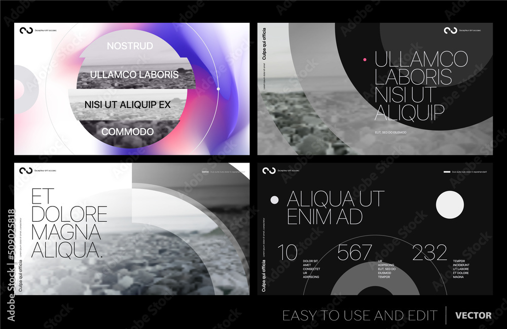 Aufkleber editable vector presentation templates with design elements and infographics. background for present