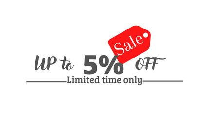 5% off sale, UP tô Online discount with label design 