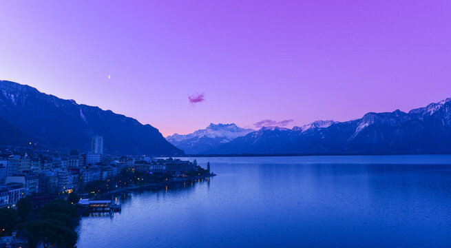 Panoramaansicht Montreux-Schweiz
