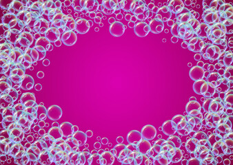 Soap foam. Detergent bath bubble and suds for bathtub. Shampoo.