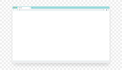 Empty browser window with white page. Vector mockup template