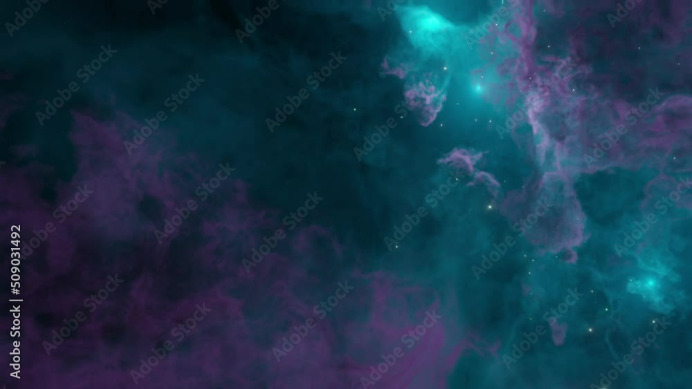 Wall mural 3d animation - zooming into a nebula.