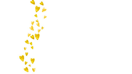 Valentine Day Background. Handdrawn Design For Mother. Random Frame. Gold Happy Backdrop. Vintage Border For Celebration. Golden Holiday Sparkle. Yellow Valentine Day Background.