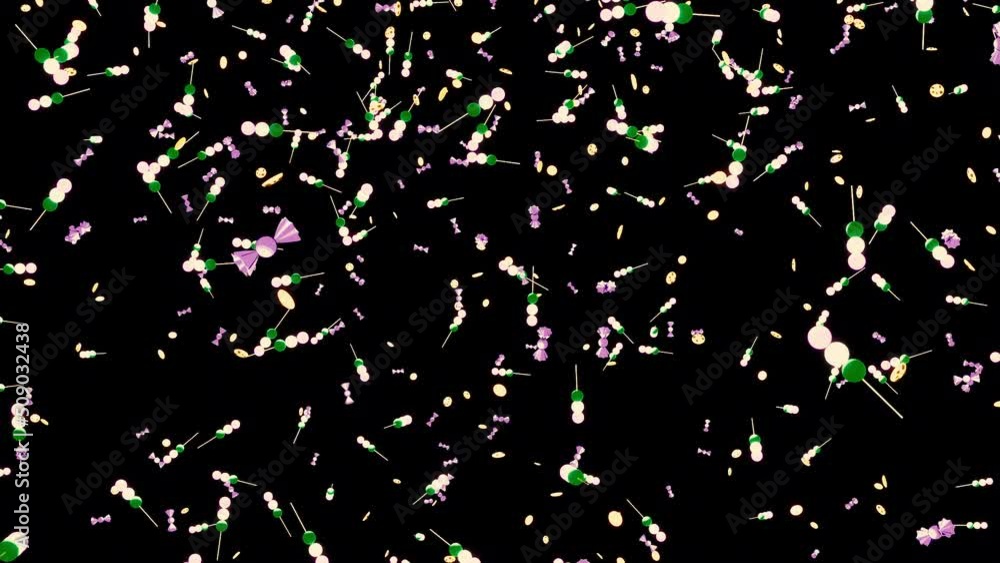 Poster black background.design.green and white particles of small size in the animation fly at high speed f