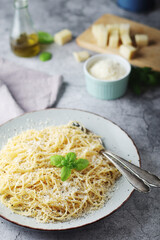 Spaghetty with italian cheese pecorino romano
