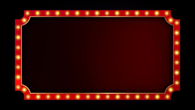 Theater Sign with Neon Lights Frame