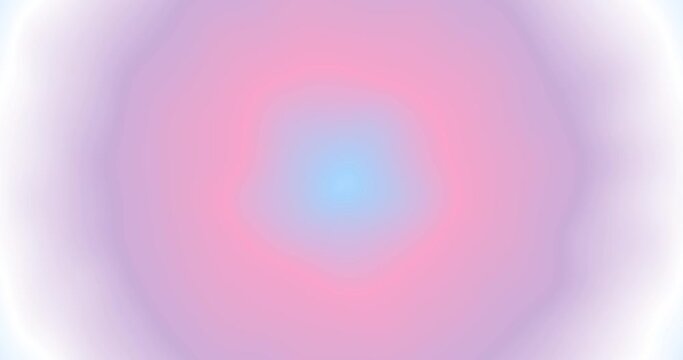Abstract radial pastel color gradient background with liquid style waves featured purple, blue and pink and white. Seamless looping video animation