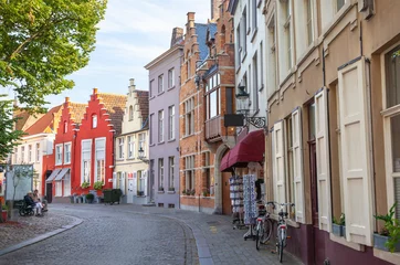 Muurstickers Street of Brugge, Belgium © adisa