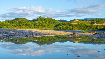 Wide valley of Tagliamento River
