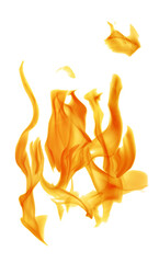 abstract dark orange fire on white