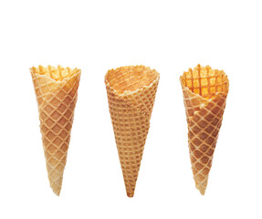 ice cream cones isolated on a white background