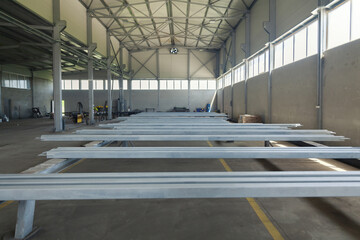 Fototapeta premium steel roof structure of the hall