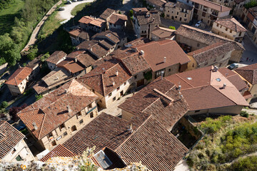 aerial view of the medieval town of Frias in Castilla, Spain