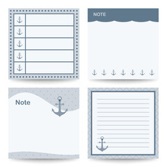 Set of square notepads with Anchor