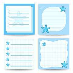 Set of square notepads with Starfish
