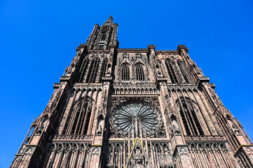 Strasbourg, France: Cathedral of Our Lady of Strasbourg or Cathédrale Notre-Dame de Strasbourg.  Strasbourg Minster is catholic cathedral in city centre. 