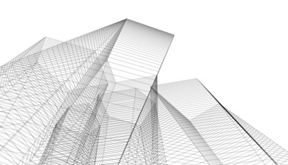 abstract architecture vector 3d illustration