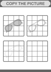 Copy the picture with Glasses. Worksheet for kids