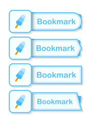 Set of colored bookmarks with Ice Cream