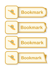 Set of colored bookmarks with Women Hat