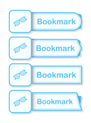 Set of colored bookmarks with Glasses