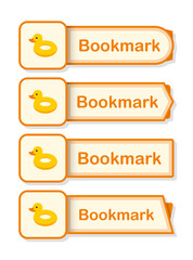 Set of colored bookmarks with Inflatable Duck