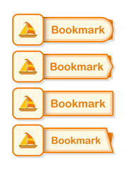 Set of colored bookmarks with Sailboat